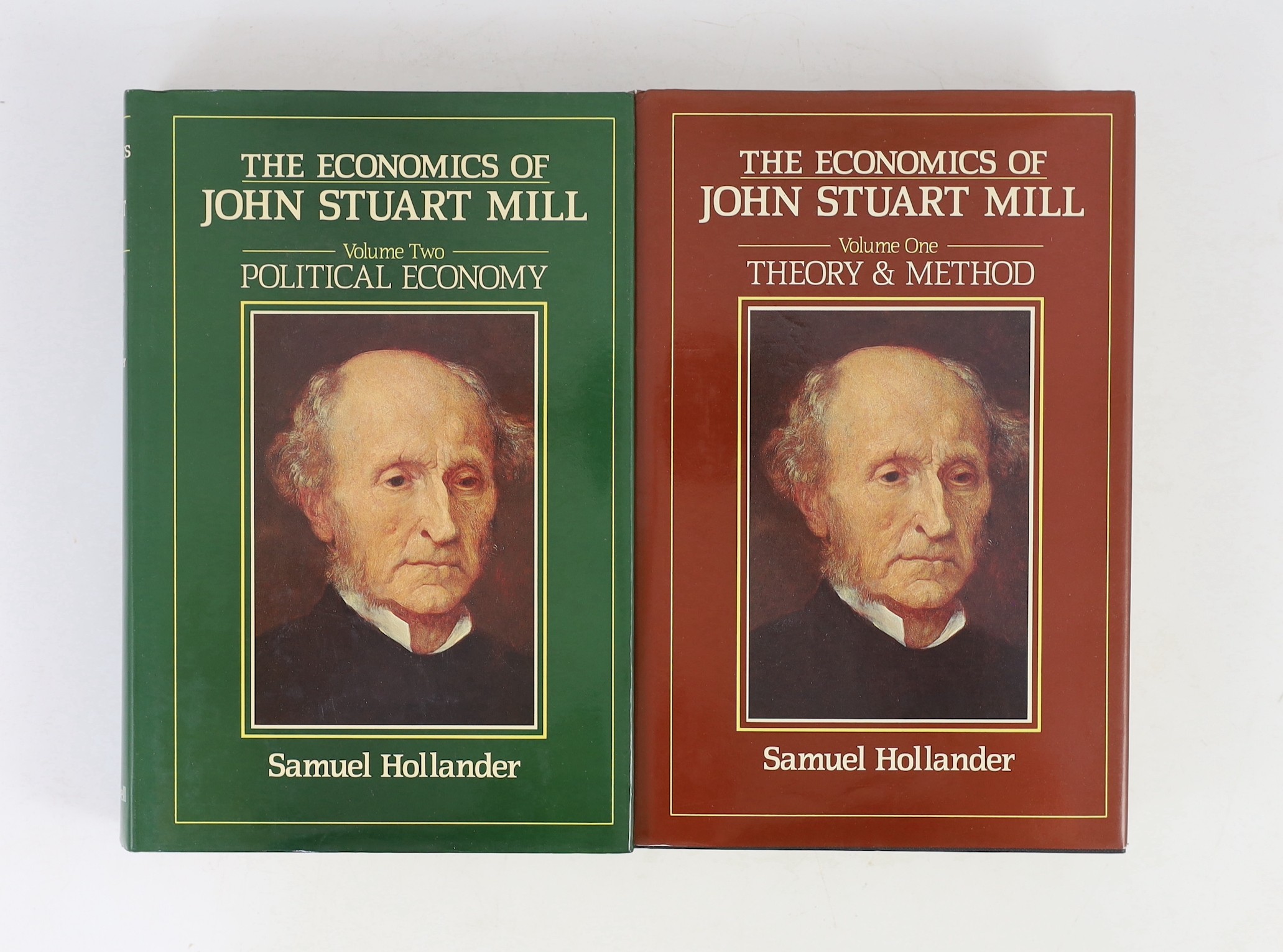 Hollander, Samuel - The Economics of John Stuart Mill. 2 vols. publisher's cloth and d/wrappers. 1985; Mill, John Stuart - The Collected Works.....vols. 2, 3 and 5 (only) introductions V.W. Bladen and edited by J.M. Robs